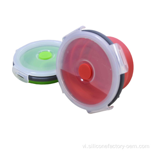 Silicone Hộ gia đình Hộp ăn trưa Gấp